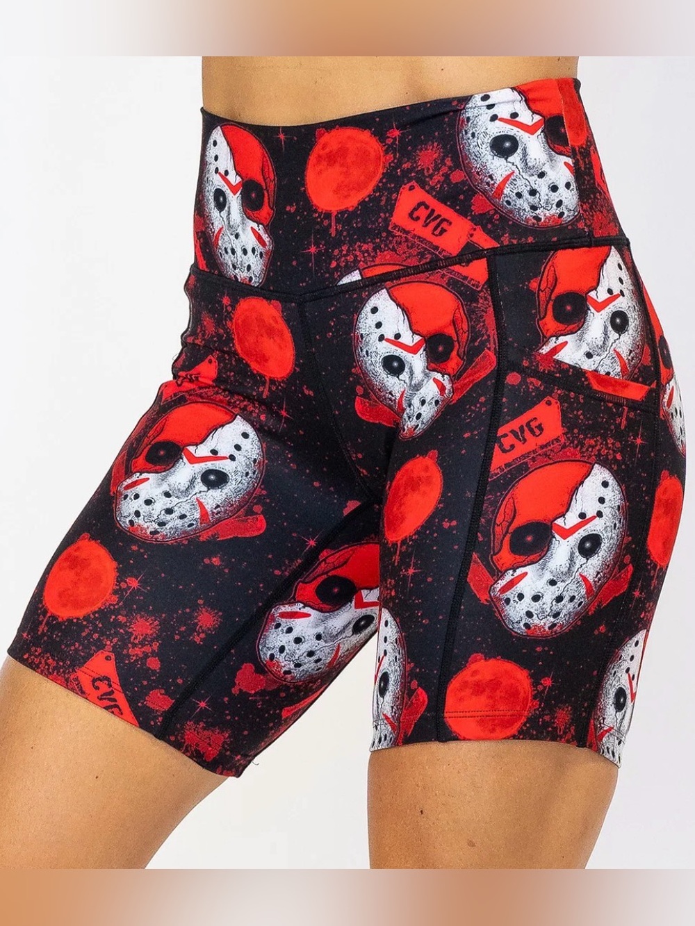 Constantly Varied Gear Red & Black Horror Mask Athletic Shorts